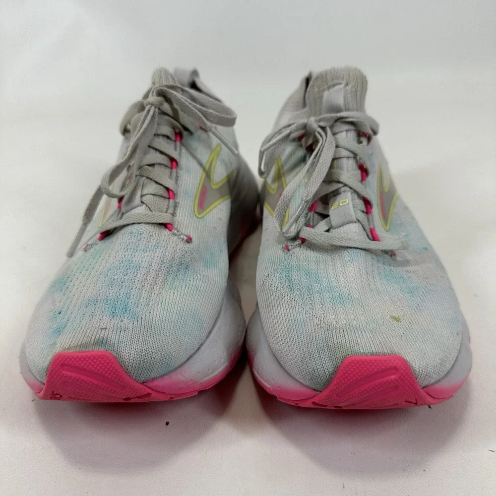 Brooks Womens Glycerin 20 Gray Pink Running Shoes Size 9 B‎